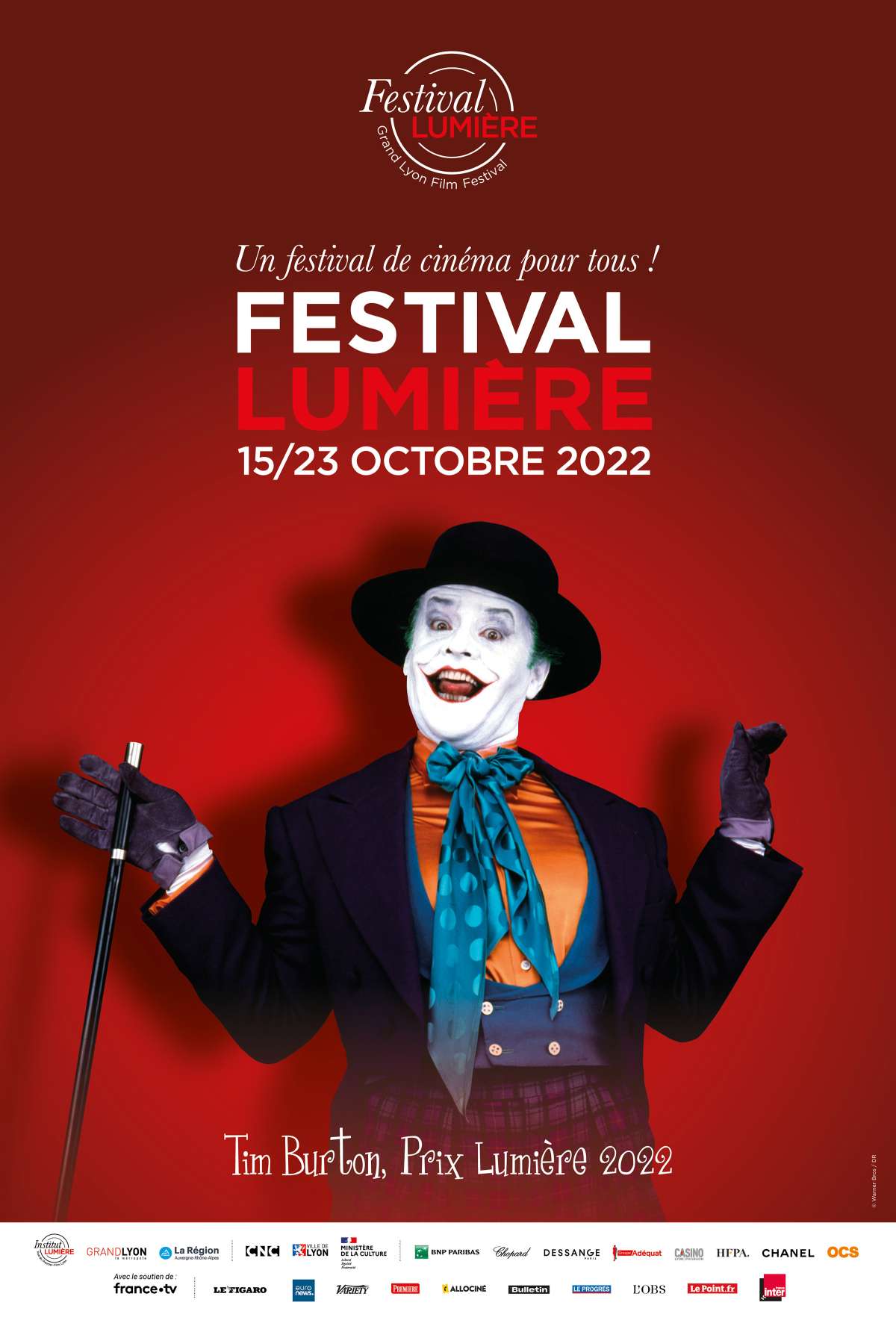 Affiche du Festival Lumière 2022 - Tim Burton, Prix Lumière 2022 © Warner Bros / DR